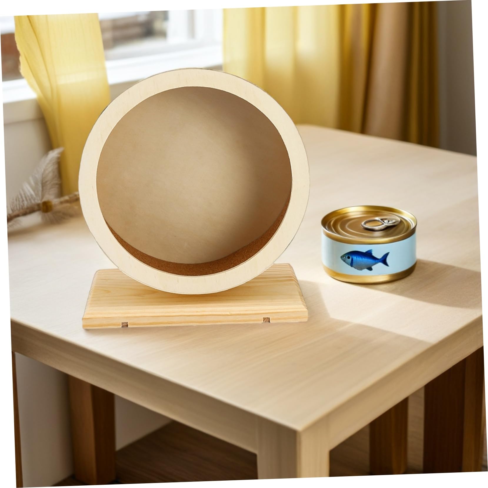 TOYANDONA 2 Piezas Rueda para Hámster Silenciosa de Madera con Diseño de Corcho Superficie y para Ejercicio para Jerbos Chinchillas Erizos y Cobayas Pack