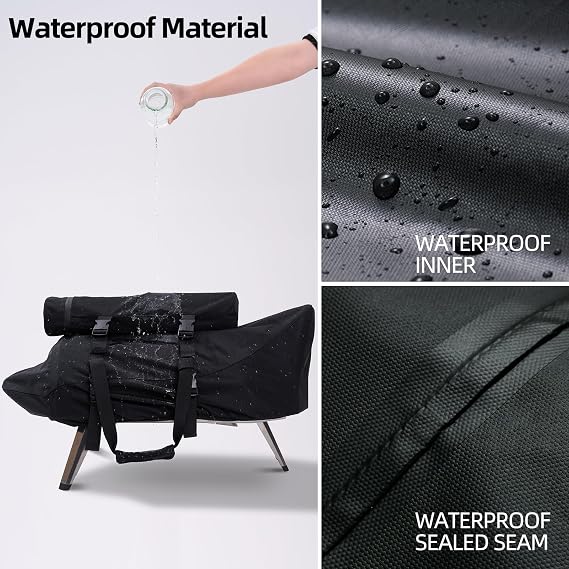 Pizza Oven Cover for Ooni Karu 12/2 with Separate Chimney Bag, Cover Only | Waterproof, UV-Resistant, Windproof, 2 Ways to Storage the Chimney, Patio Pizza Oven Accessories, Outdoor Camping