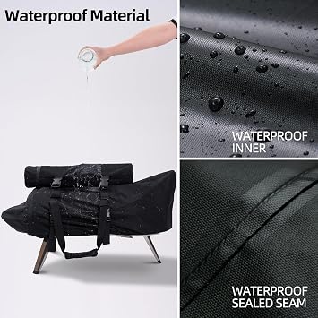 Pizza Oven Cover for Ooni Karu 12/2 with Separate Chimney Bag, Cover Only | Waterproof, UV-Resistant, Windproof, 2 Ways to Storage the Chimney, Patio Pizza Oven Accessories, Outdoor Camping