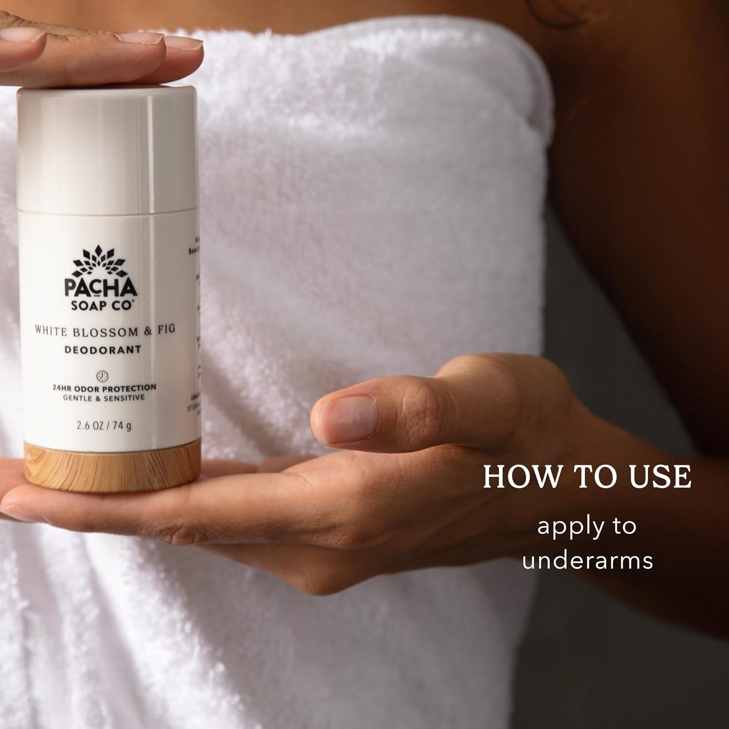 Pacha Soap Co. Aluminum-Free Deodorant - Santal & Amber Scented, 24-Hour Odor Protection for Gentle & Sensitive Skin, Clean Ingredients, Baking Soda-Free, Made in the USA, 2-Pack (2.6 oz Each)