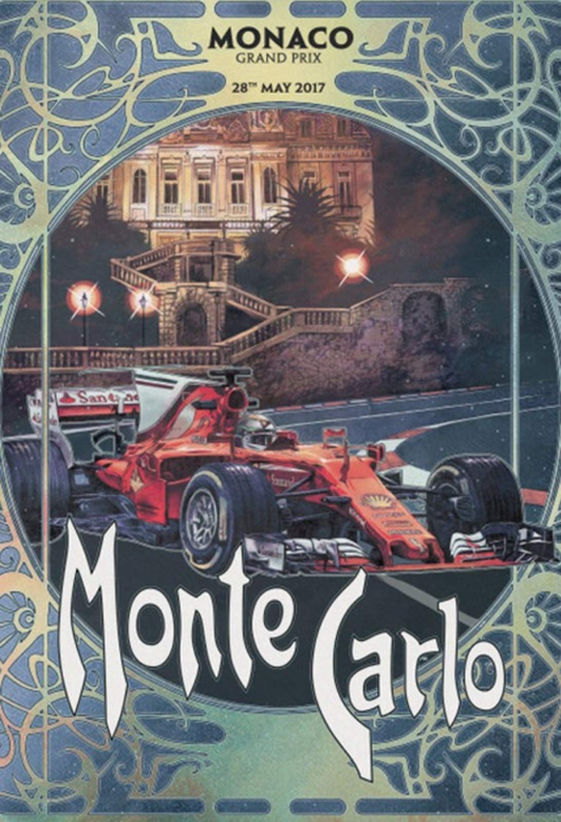 Metallschild „Monaco Monte Carlo“ – 20x30 Cm, Mehrfarbig, Gewölbt, Mit 4 Aufhänge-Löchern