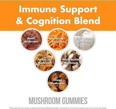 NutraOne Mushroom Gummies (Raspberry - 30 Servings)