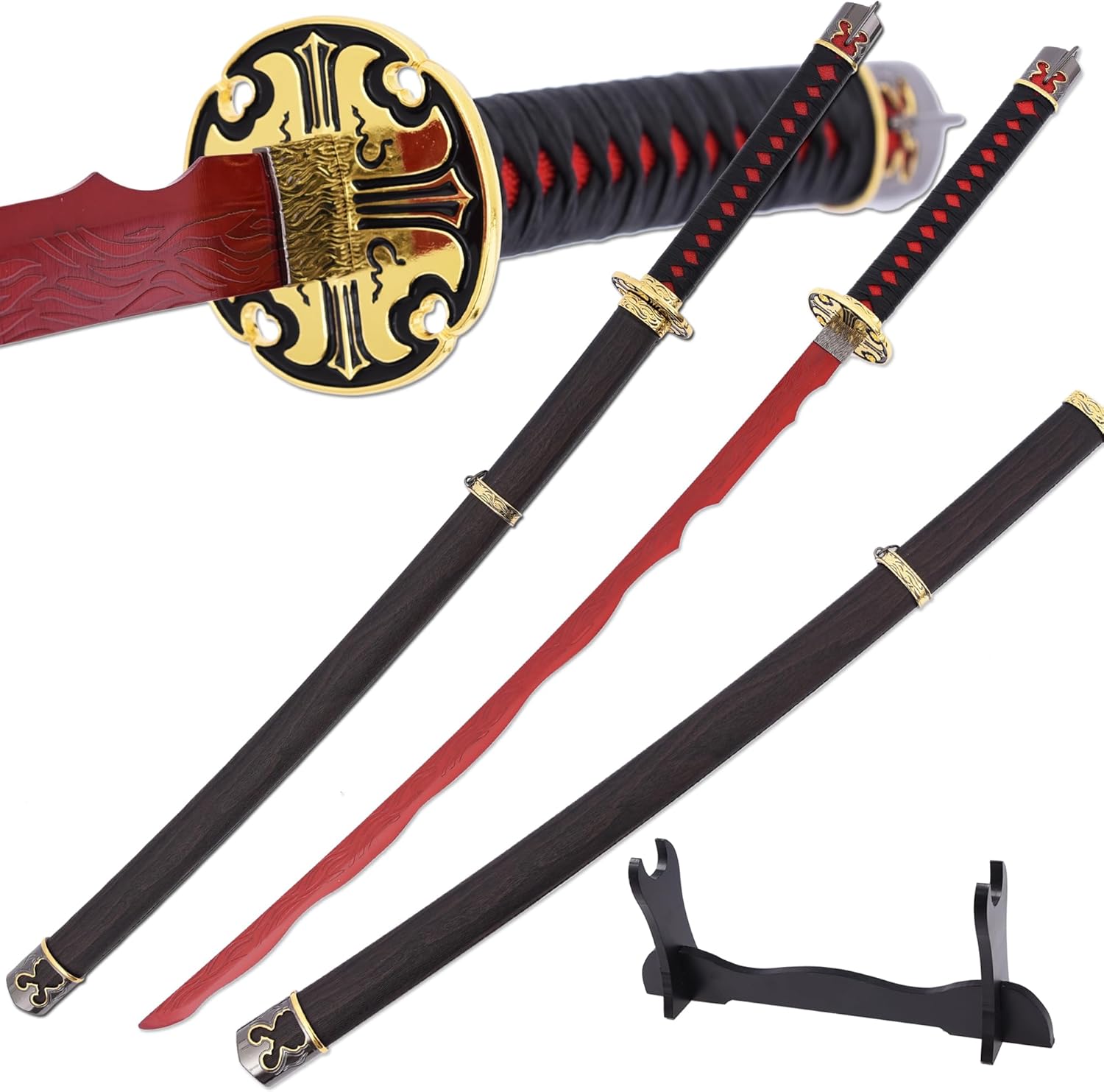 Rivers of Blood Sword，Moonveil Sword ，Handmade Katana Samurai Sword Real Carbon Steel Blade, Cosplay Collection Gift