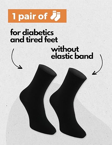 Miniatura 2 de Rainbow Socks - Calcetines elásticos de algodón DIABÉTICOS para pies caídos para hombres y mujeres