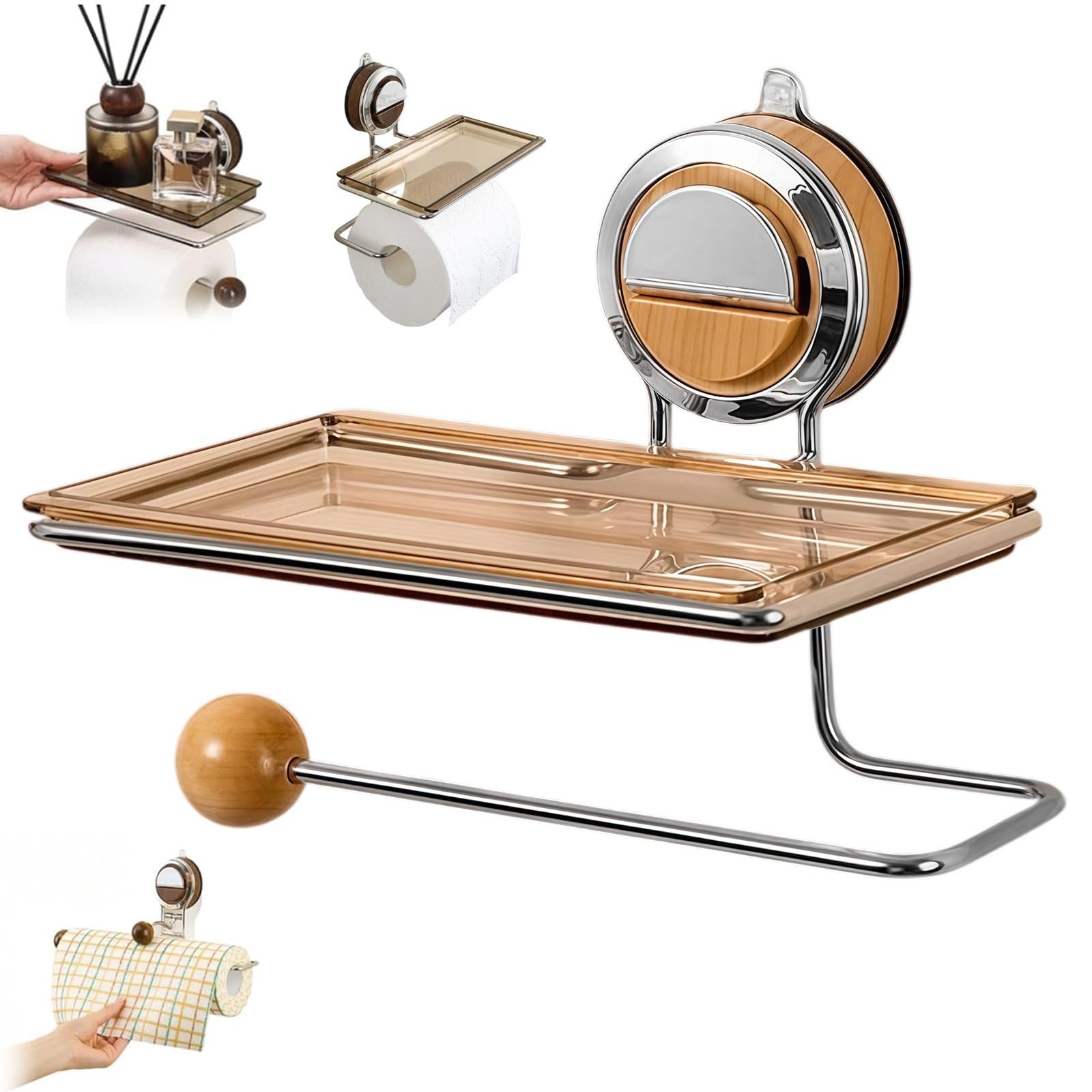 2026 No Drilling Suction Stainless Steel Toilet Paper Holder, Firm Strong