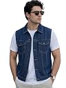 Urbano Fashion Men's Blue Regular Fit Washed Sleeveless Denim Jacket (jakt-denimslvless-mblue-m) gallery image