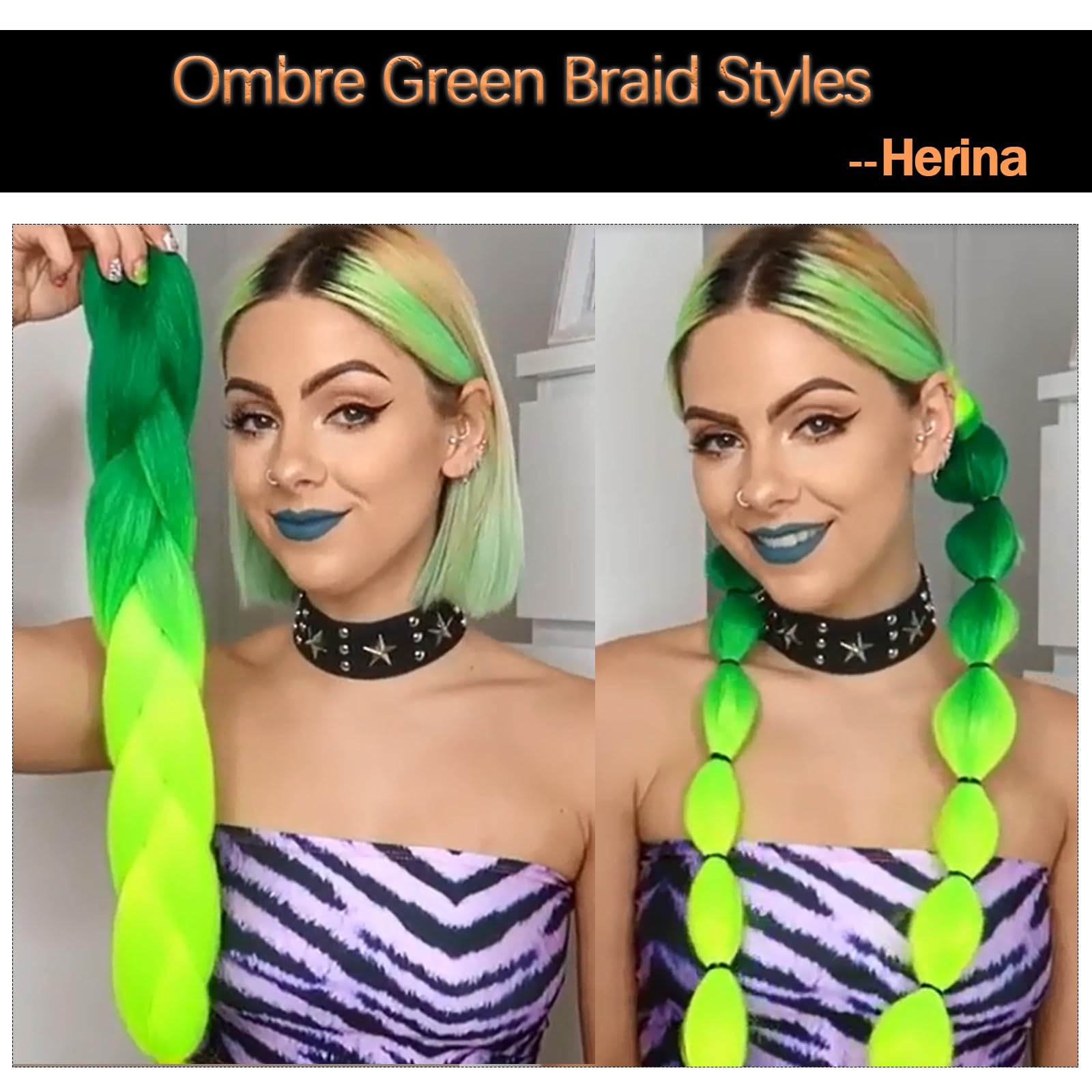 Amazon.com : Herina Neon Green Braiding Hair Extensions 