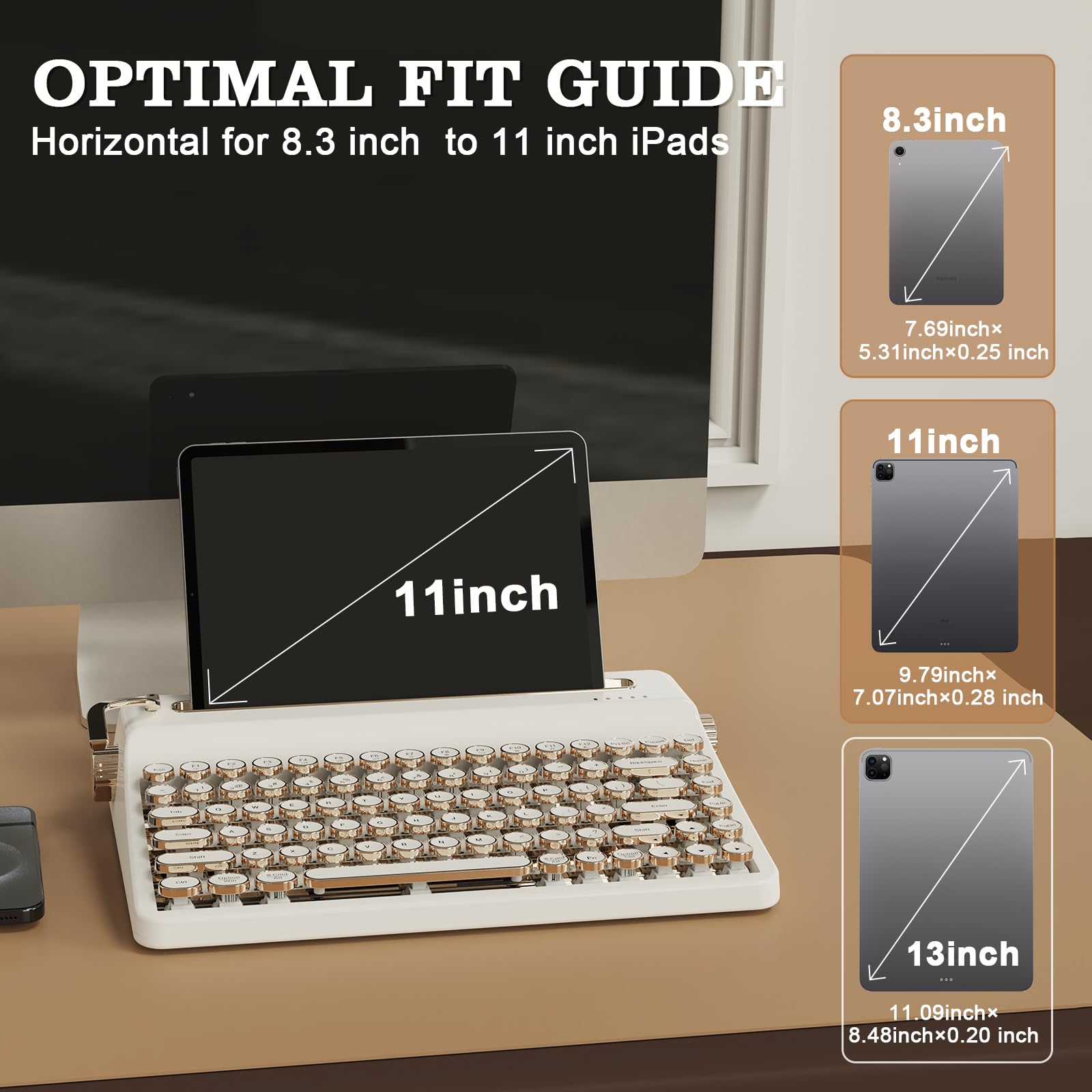 YUNZII QL75 Clavier Mécanique Rétro sans Fil Hot-Swap, Keycaps Rondes Punk, RGB Programmable QMK/Via, Tri-Mode (2.4GHz/BT5.0/USB-C), Multi-Appareils (Blanc, Cocoa Cream V2 Linear)