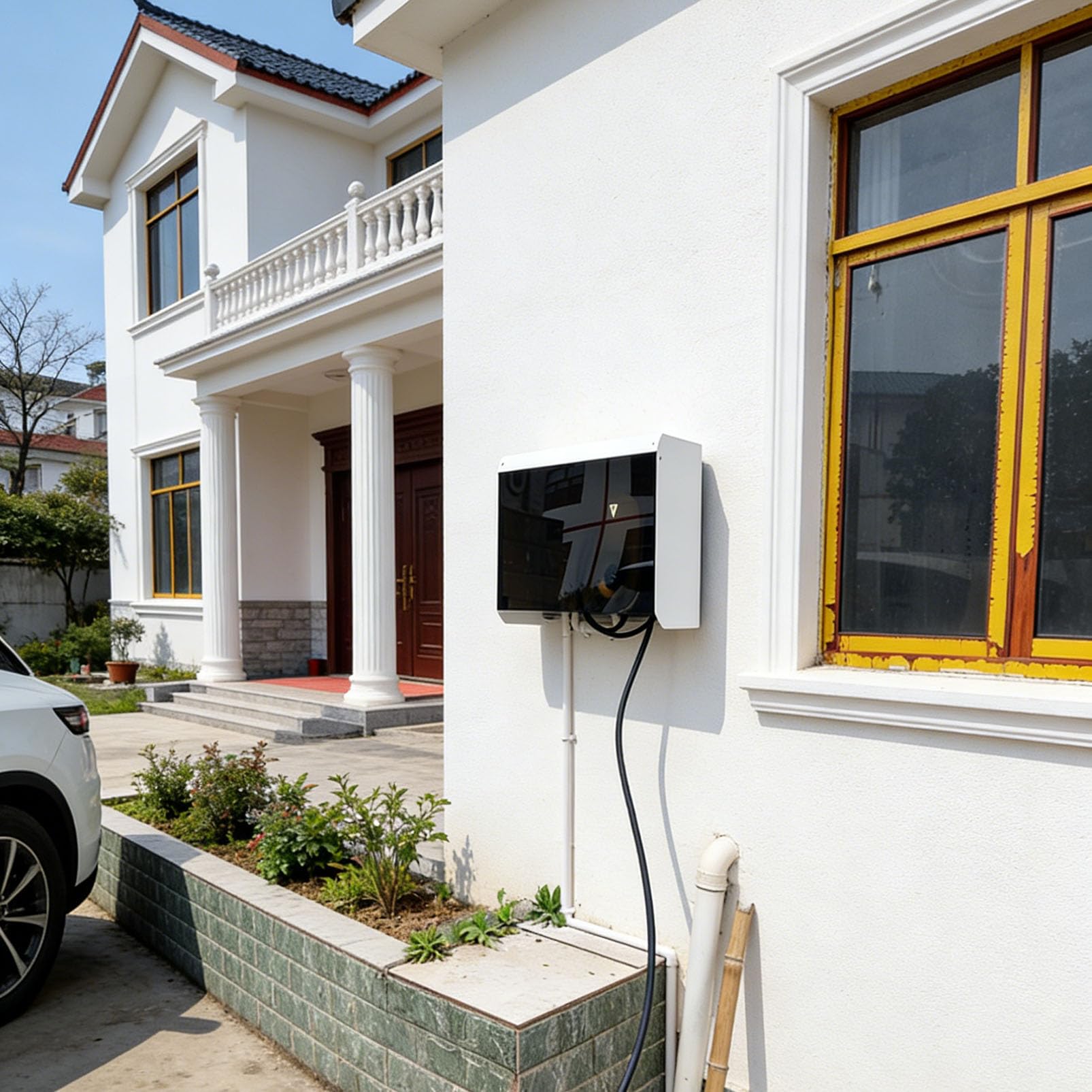 Cubierta Protectora para estación de Carga de vehículos eléctricos con Techo y Tapa magnética de acrílico. Protector de Toma de Corriente para Cargador de vehículos eléctricos de m