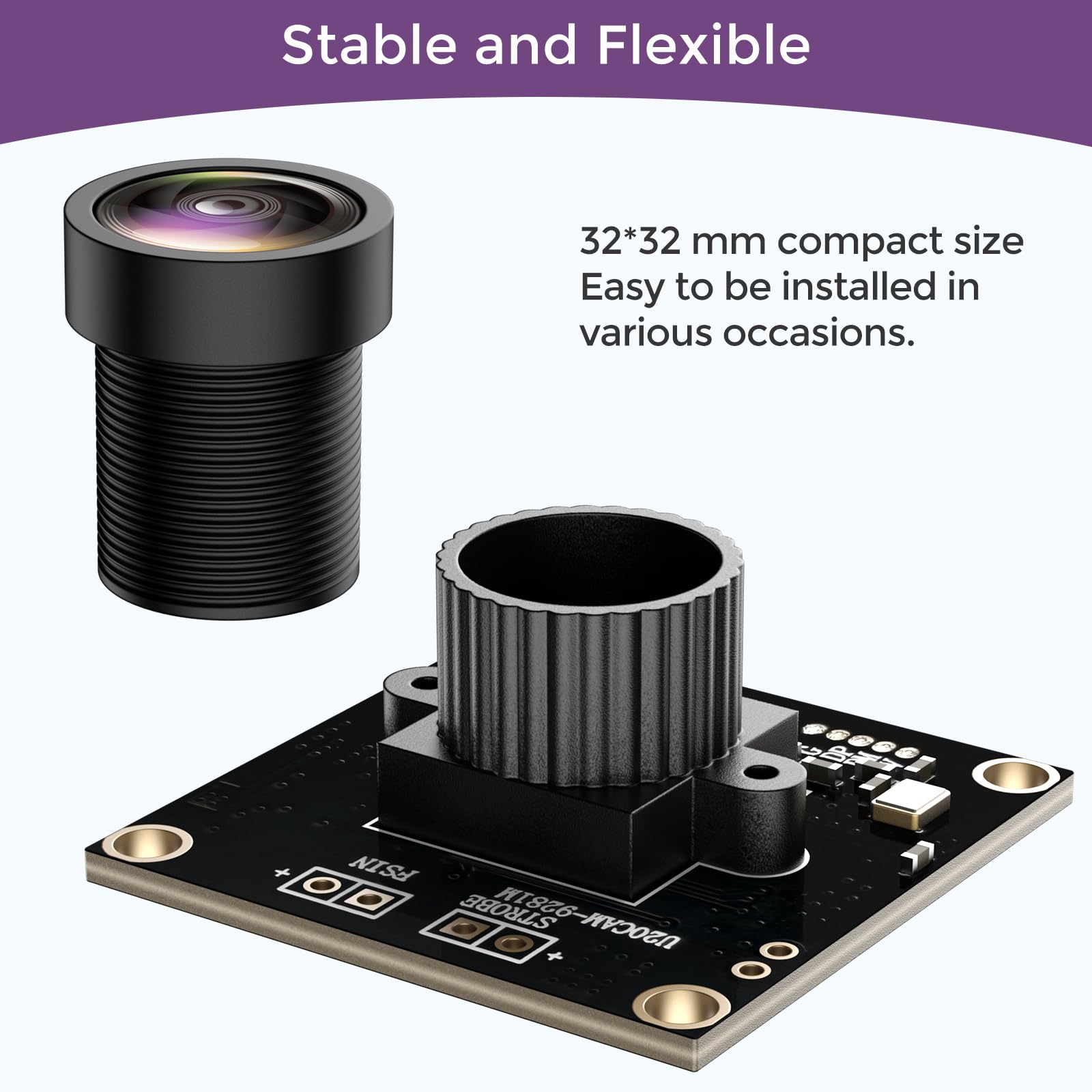 InnoMaker Moduł kamery USB2.0 UVC 1M Global Shutter Sensor Mono OV9281 720p 120fps z sterownikiem UVC triggerem zewnętrznym strobem do Raspberry Pi Jetson Nano Komputery Windows Linux Android Mac OS
