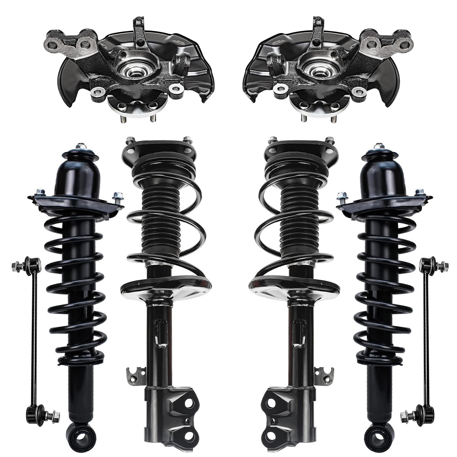 Detroit Axle - 1.8L Front 8pc Steering Knuckles Kit for 09-13 Corolla