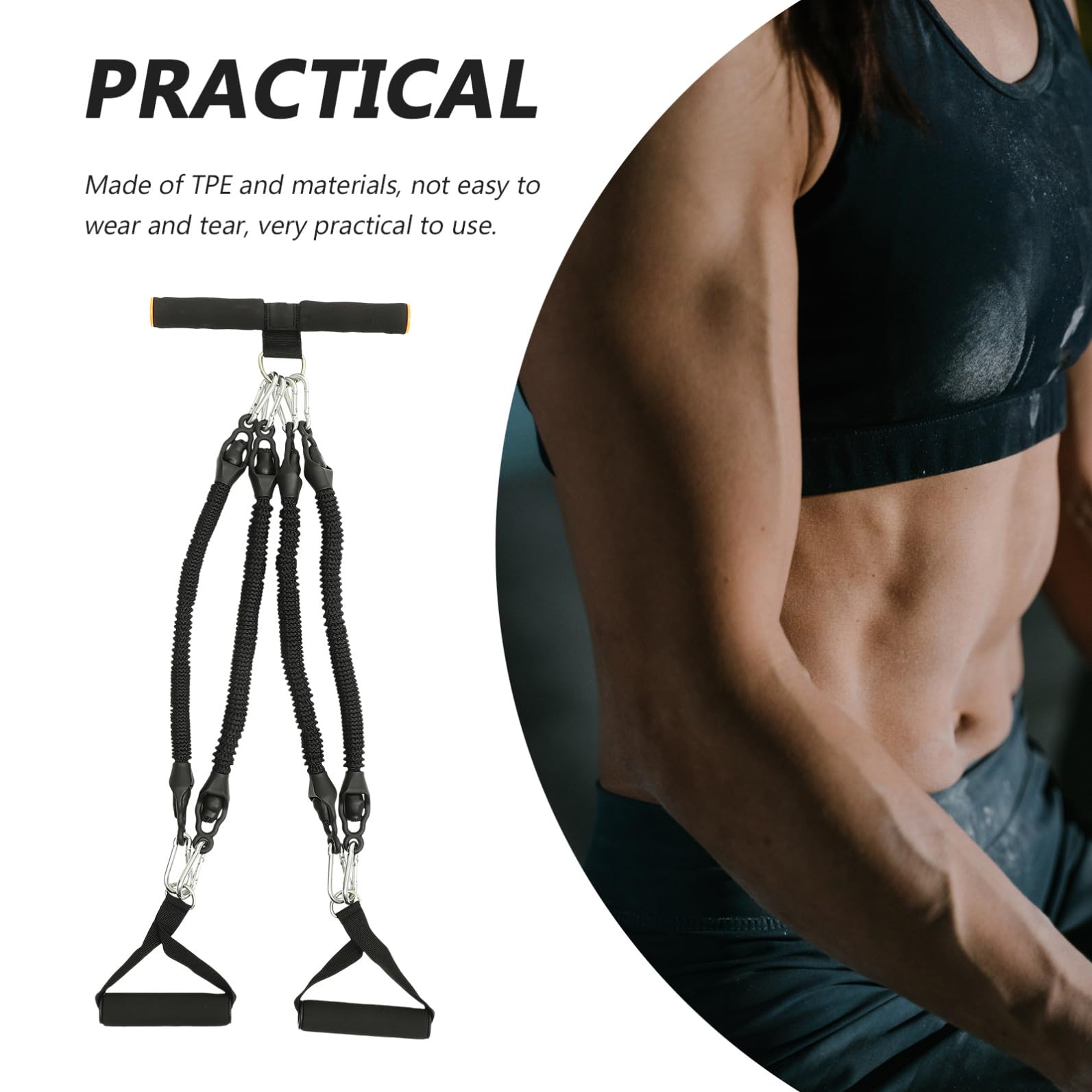 Alipis Banda Elástica de Resistencia para Entrenamiento de Tríceps y Hombros Material Pte y Espuma para Equipos de Fitness en Casa