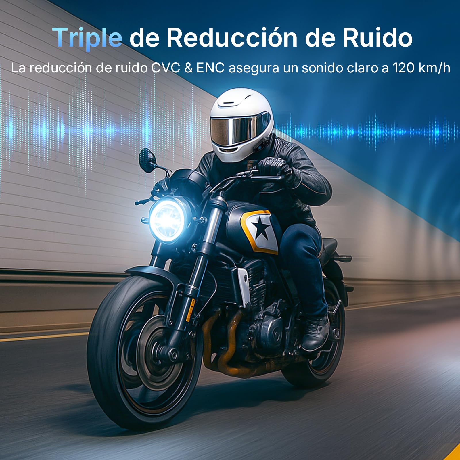 Fodsports FX-S Intercomunicador Casco Moto Bluetooth5.4, 1PACK | Emparejamiento Universa, Triple Cancelación de Ruido, Asistente de Voz, IP67 Impermeable