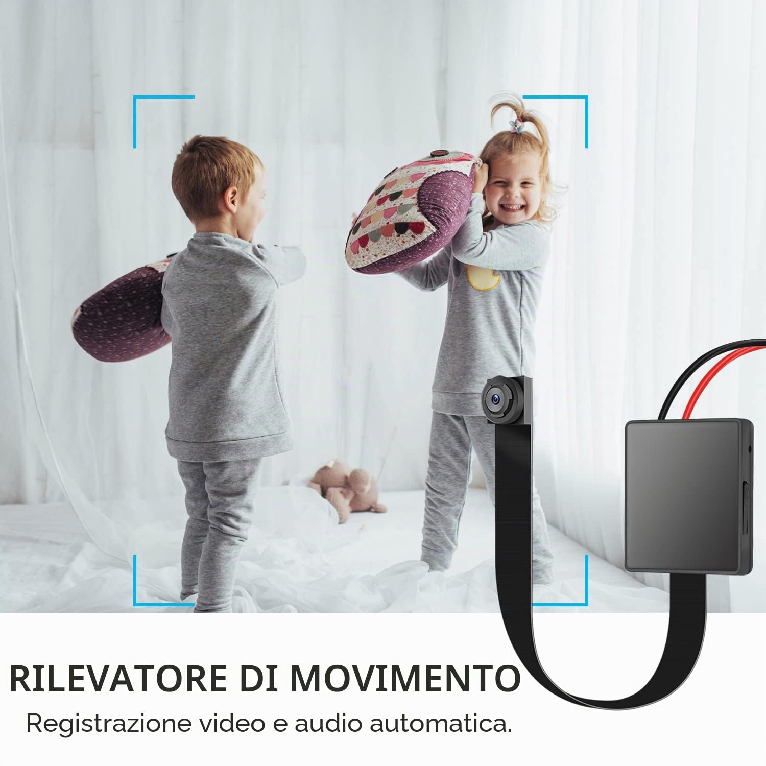 OTADUG Telecamera Spia Interno Invisibile 1080P Mini Telecamera Spia Nascosta Micro Spy Cam Sorveglianza con Telecamera e Microfono/Scheda SD 32 Gb/Lunga Durata Batteria (Rilevamento di Movimento)