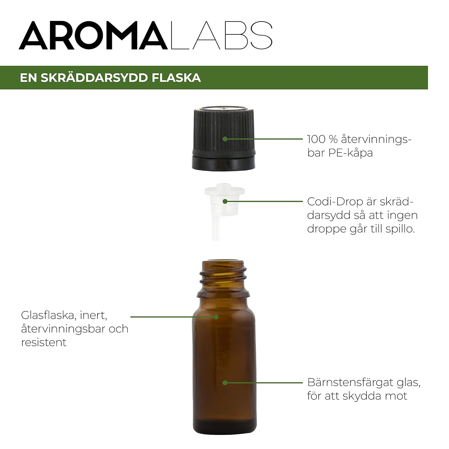 BIO - Lemongrass Essential Oil - 10mL - 100% Pure, Natural, Chemotyped and AB Certified - AROMA LABS (French Brand)
