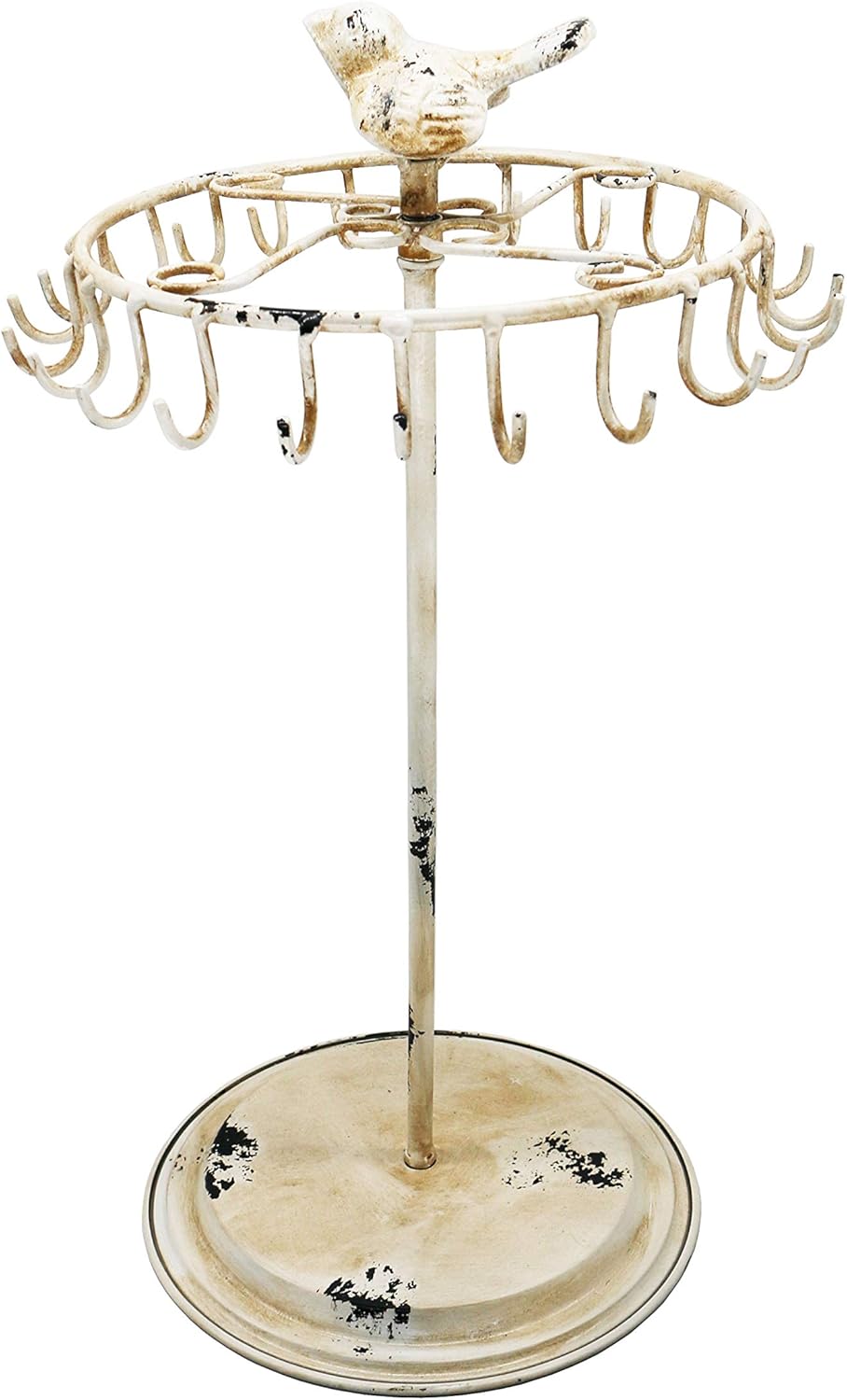 Rustic White Bird Rotating Necklace Holder Bracelet Stand/Jewelry Organizer/Jewelry Tree - Image 5