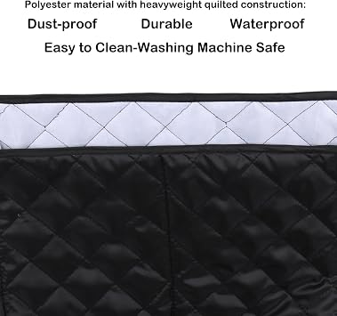 Evermarket Stand Mixer Dust Proof Cover with Pocket and Organizer Bag for Kitchenaid,Sunbeam,Cuisinart,Hamilton Mixer (Black)