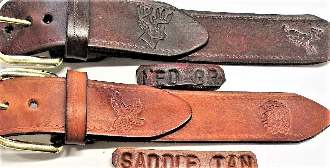Belt * EAGLE, DEER, HORSE, WOLF, BULL, FISH * 5 COLOR Choices Per DESIGN * Nice Border 1-1/2" Wide