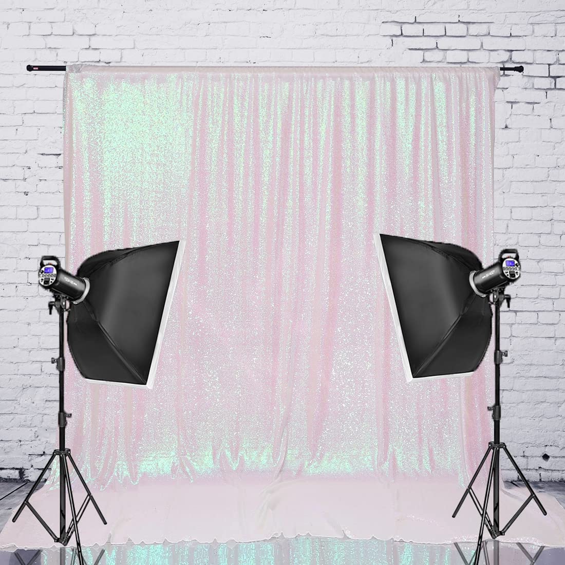 Sequin Backdrop 183x243cm Iridescent Shinny Sequin Photography Backdrop Party Prom Wedding Youtobe Banquet Photo Background (6x8 feet) — view 8