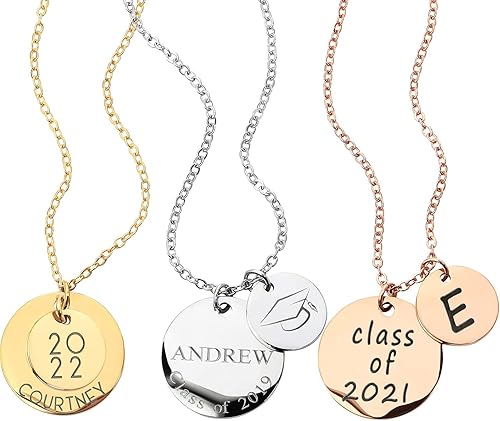 MignonandMignon Personalized Graduation Name Necklace College Graduate Gift High School Women Grad Class of 2021 Customized for Her - LCN-NC