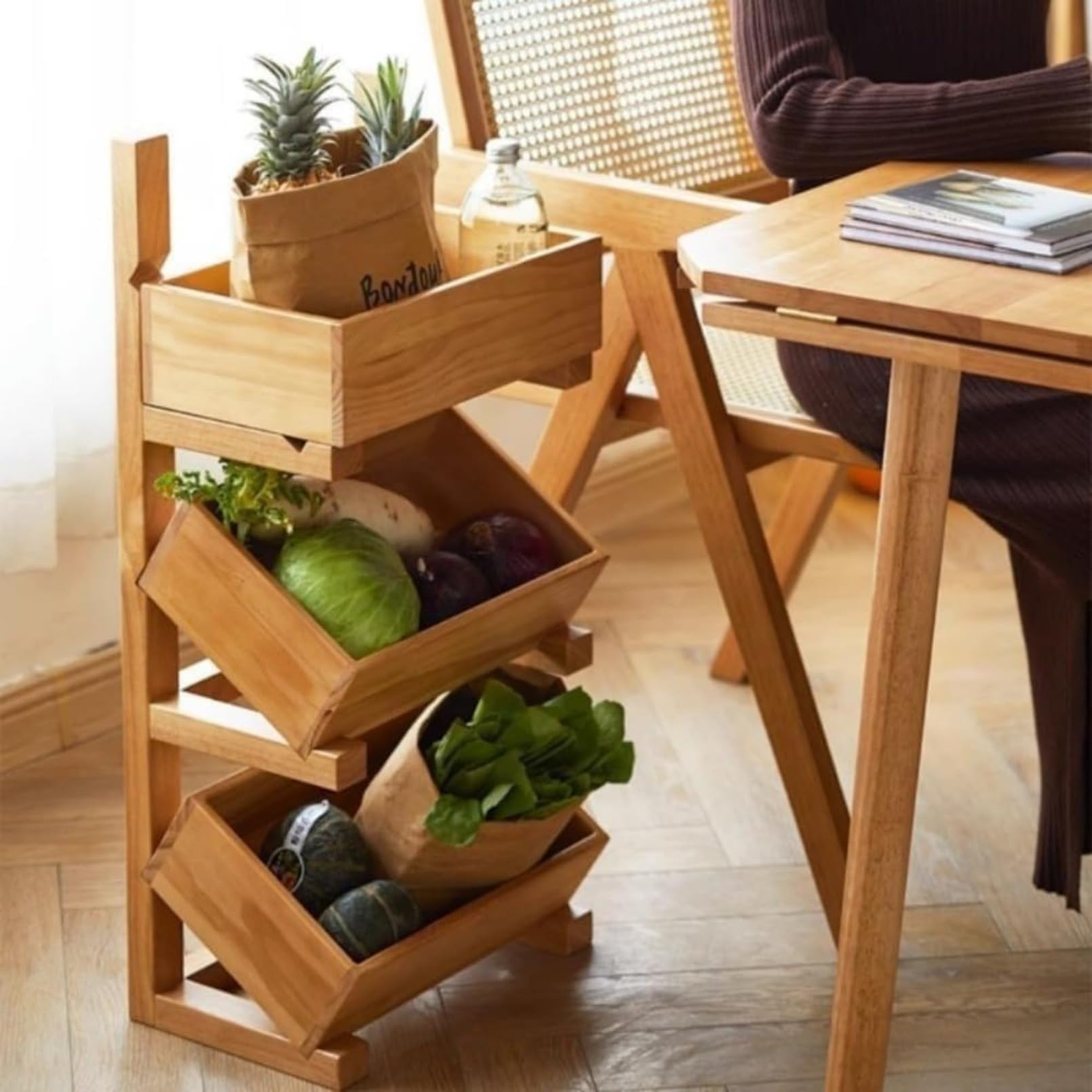 Wooden Display Rack / 木製 ディスプレイ 棚 木製『ディスプレイラック くねくね』 木製ラック 木製シェルフ 木製棚
