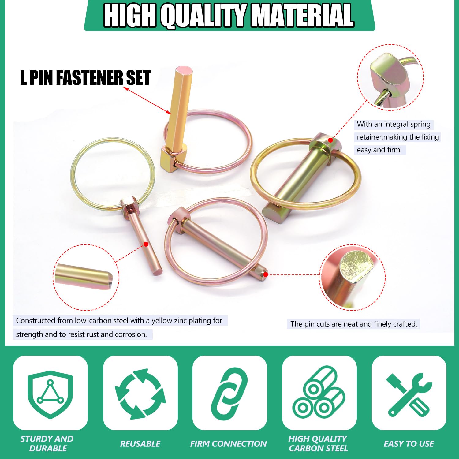 Twidec/12PCS Lynch Pin 1/4