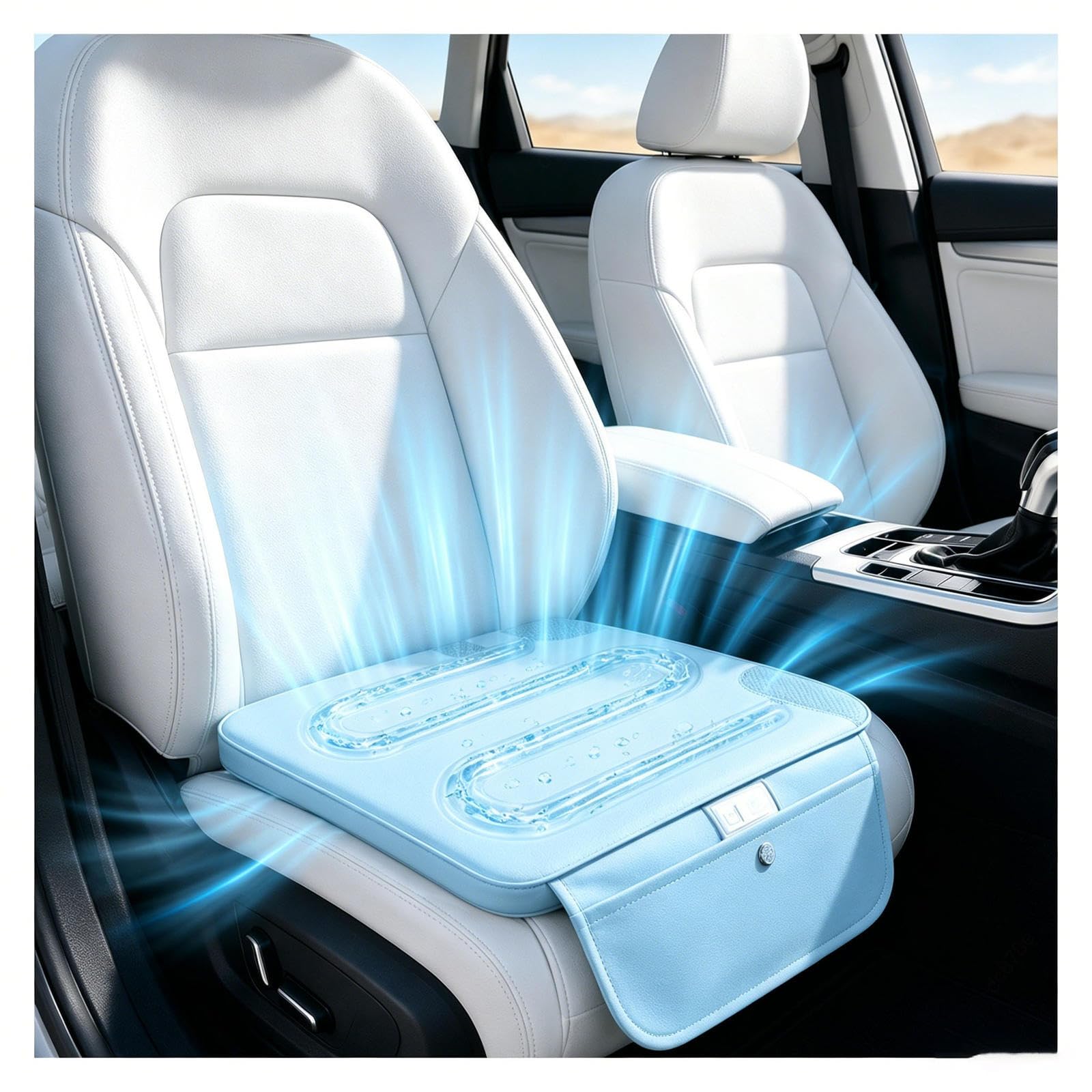 Rongyewxae Water Circulating Car Seat Pad, Lock in the Chill Seat Coolers for Vehicles, Smart Temp Summer Seat Covers for Cars Perfect for Vehicles,Offices,And Outdoors,Blue