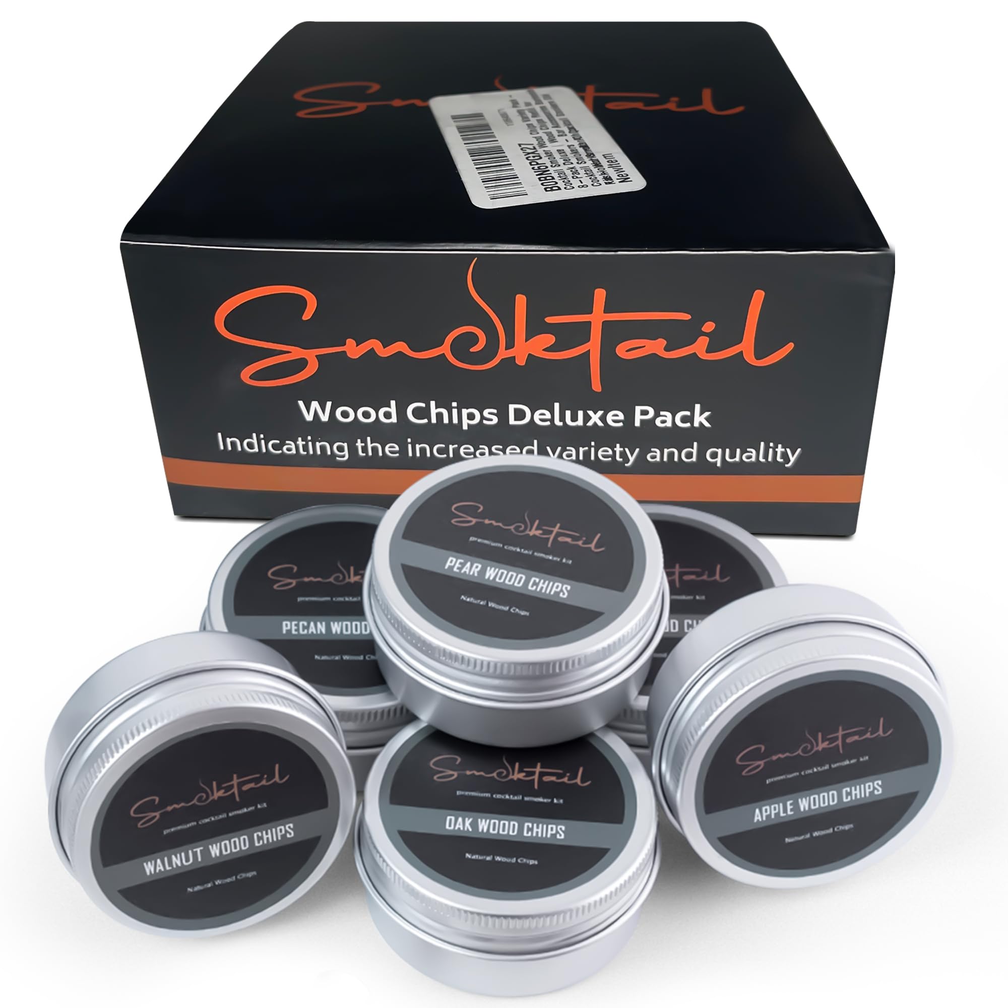 Cocktail Smoker Wood Chips Deluxe Pack - 8 Pack Wood Chips - Refill Pack for Cocktail Smoker Kit - Bar Accessories Bartender Kit - Works with All Cocktail Smokers and Old Fashioned Kits