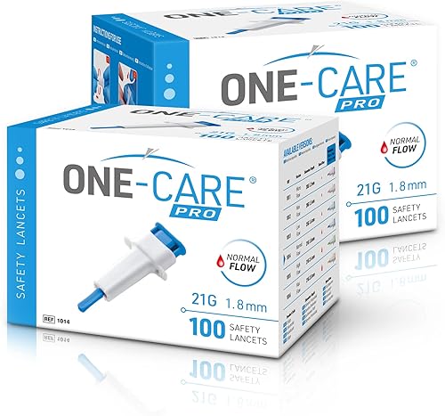 Miniatura 8 de MediVena ONE-CARE PRO - Lancetas de seguridad activadas con botón superior, 1.06oz x 0.047in, 100bx, muestreo estéril, suave y cómodo