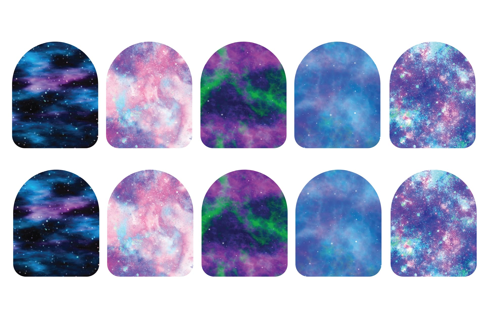 Glucomart Fabric Stickers for Omnipod | Decorative Patch for The Surface of Your Omnipod | Stickers for Omnipod | Pair with Glucomart Omnipod Overpatches | Galaxy Design (10 Count)