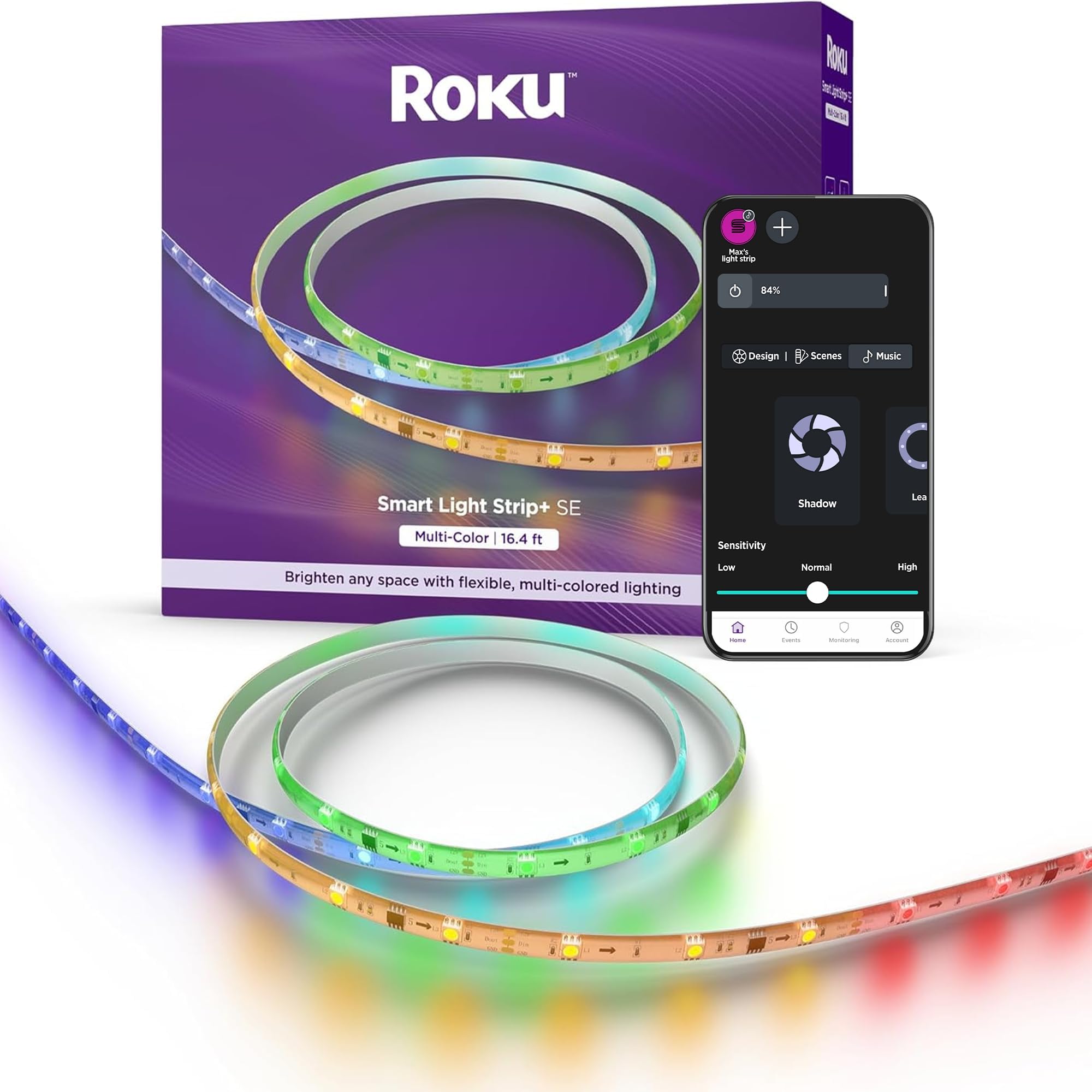 Amazon.com: Roku Smart LED Light Strip+, 16.4ft - Color Options with ...