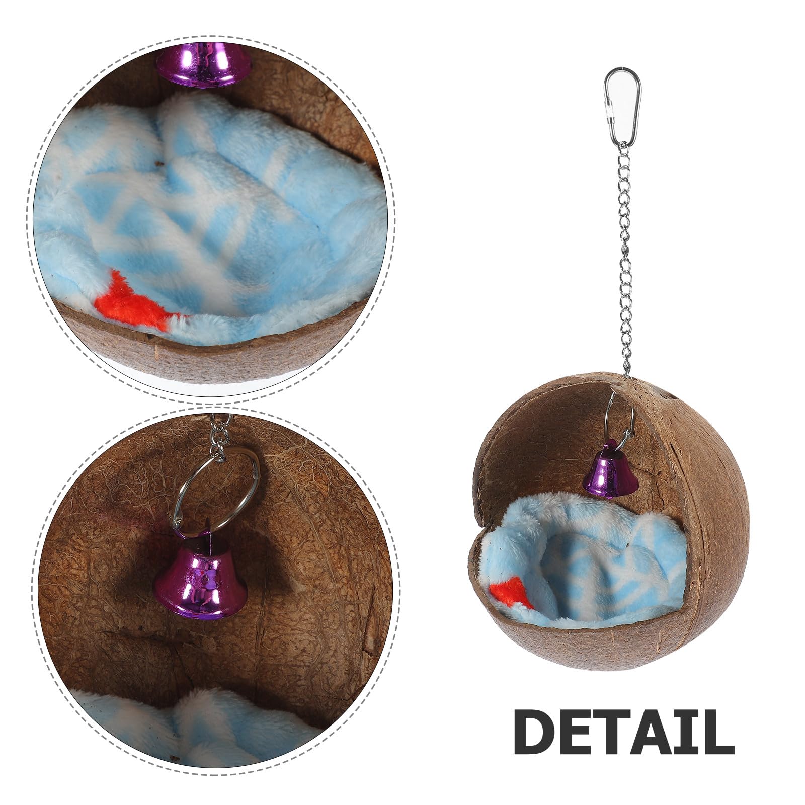 Casa Natural para Loros Nido Colgante y Campana, Cama para Pájaros para Jaula, Adecuado para Descanso de Agapornis y Periquitos Color Aleatorio — view 3