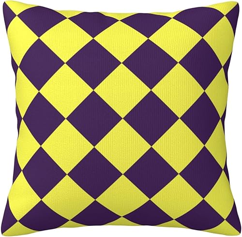 Miniatura 14 de Bright Red and Cyber Yellow Checkered Throw Pillow Covers Retro Pillowcase Sofa Decorative Cushion Cases for Home Decor Room Bed Sofa 18x18 Bright