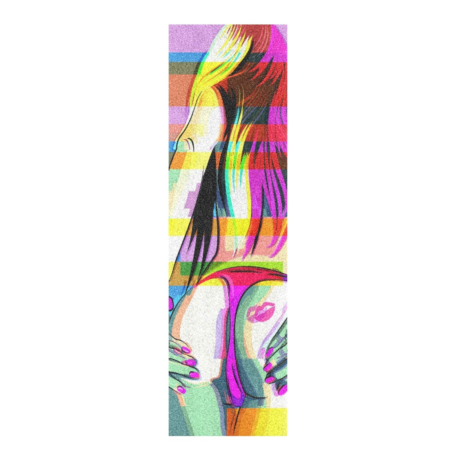 Hupery Sexy Woman Booty Skateboard Grip Tape Longboard Griptape Waterproof Grip Tape Sheet Sticker Deck Sandpaper Griptape 33.1x 9.1 inch