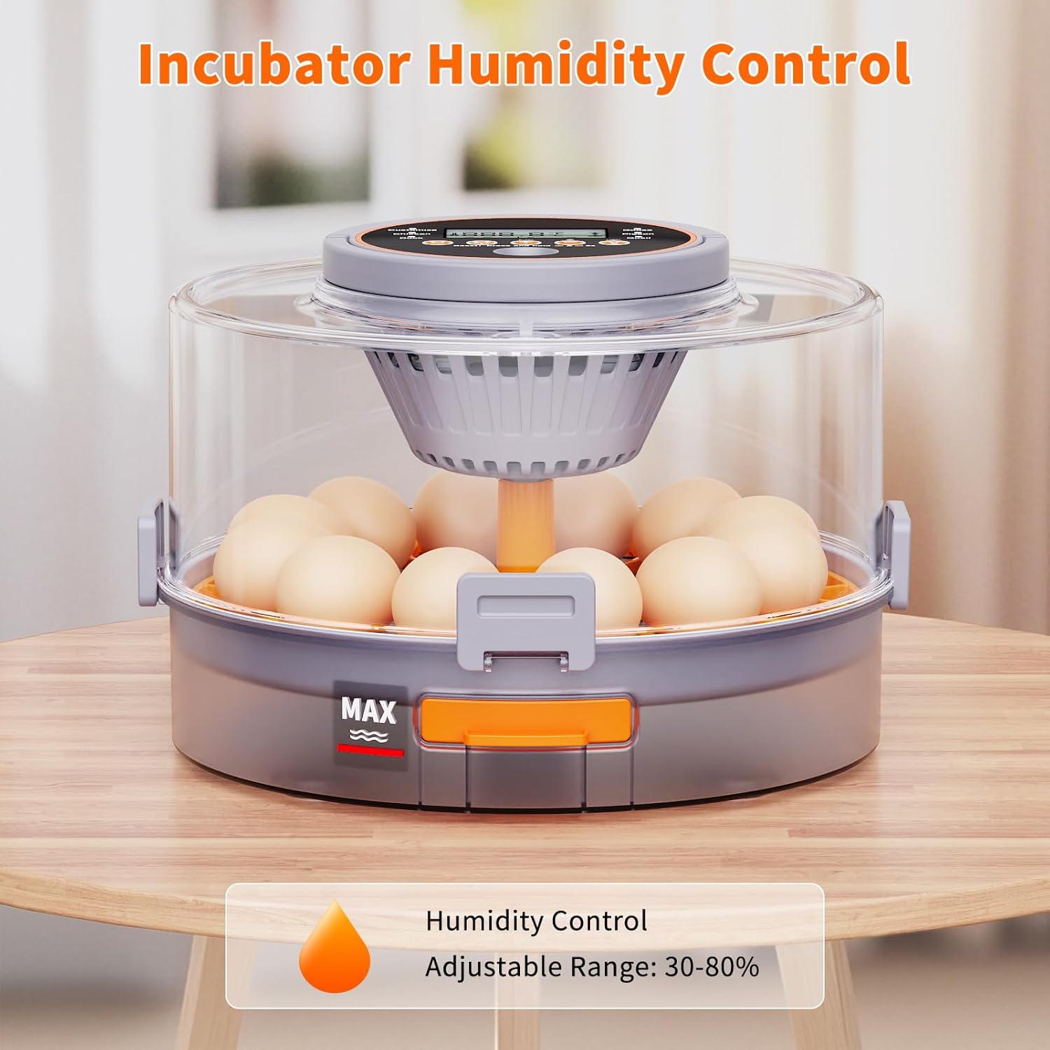 Automatic Egg Turning & Humidity Control Egg Incubator - 12 Egg Capacity, Intelligent Temp & LED Candler for Chicken Quail Duck, Ideal for Beginners, Backyard, Education