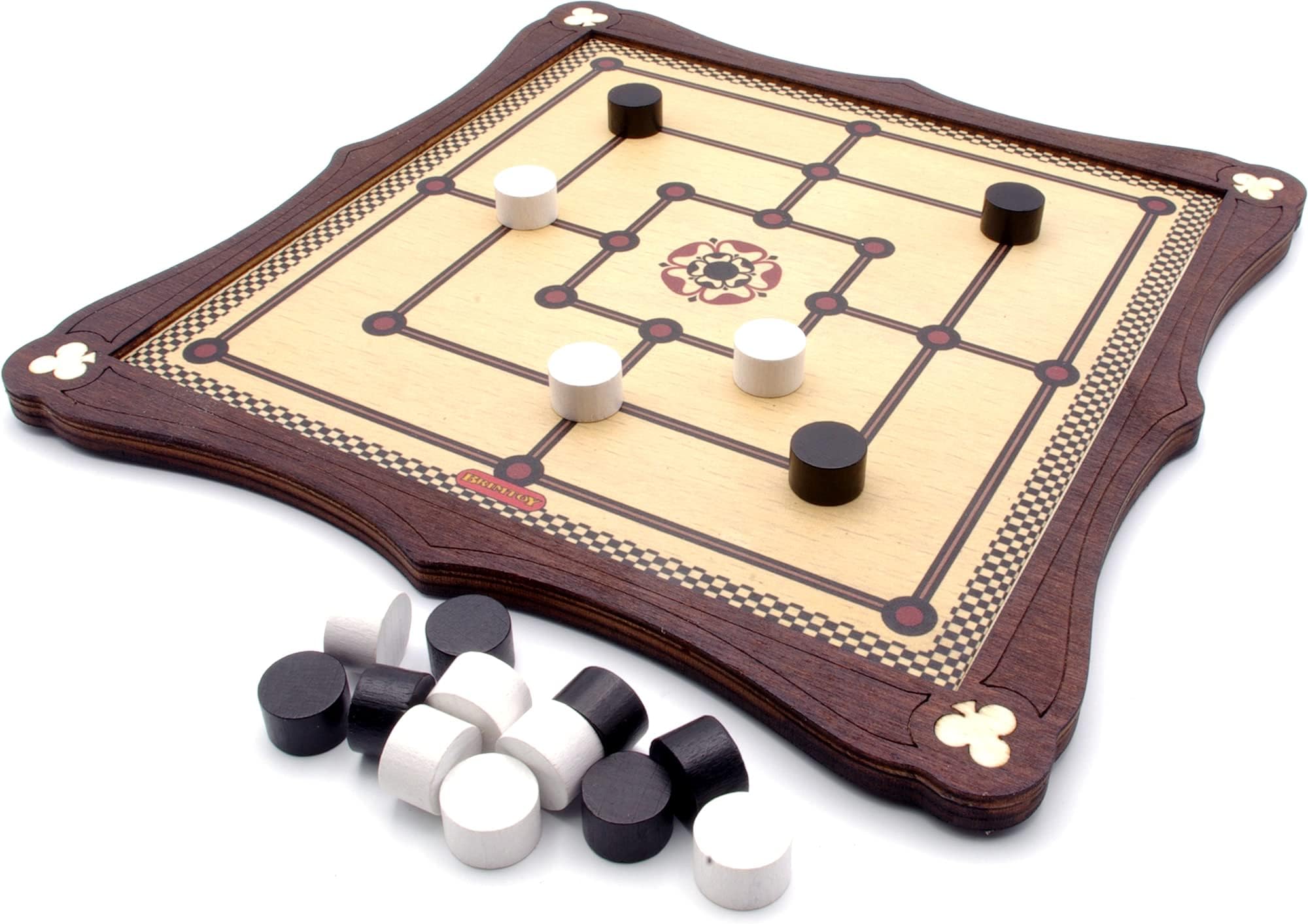 Brimtoy Nine Men's Morris Traditional Wooden Board Game for 2 Players