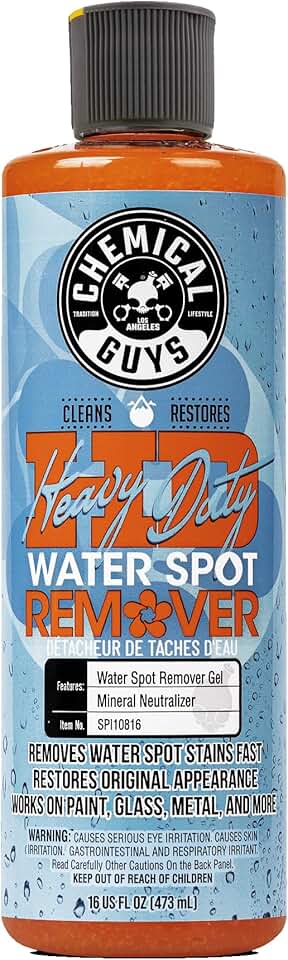 Chemical Guys Heavy Duty Water Spot Remover Gel for Paint, Glass, and Metal - Mineral and Water Spot Remover for Cars, Trucks, Motorcycles, RVs &amp; More - 16 oz
