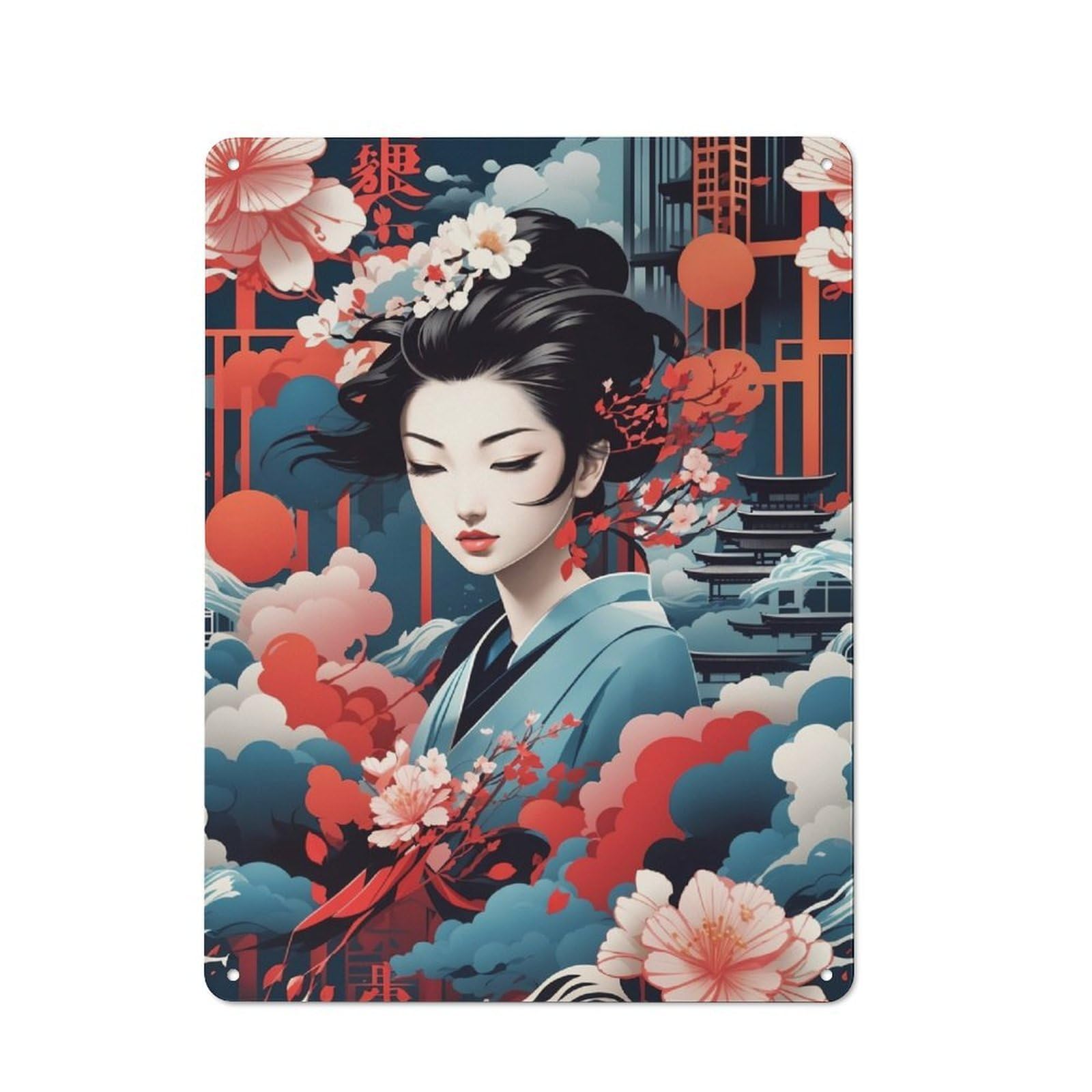 Junmoney Blossoming Dreams Retro Metal Wall Sign 40X30cm With For Bar Or Restaurant, A Housewarming Gift For Hospitality Decor Collectors