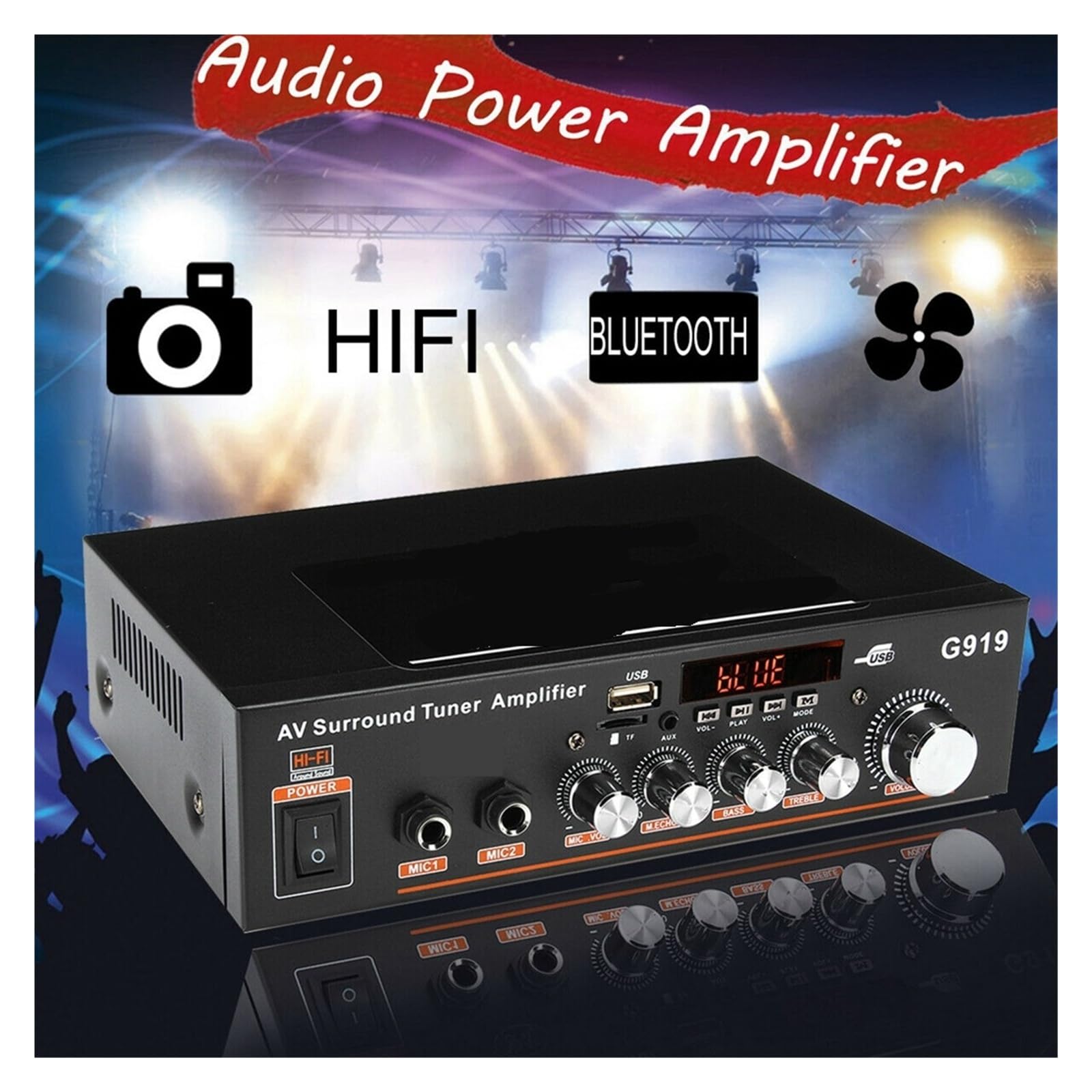 Amplificatori digitali domestici da 1000 W, amplificatore Bluetooth for bassi, altoparlante Hi-Fi FM, subwoofer Per l'home cinema