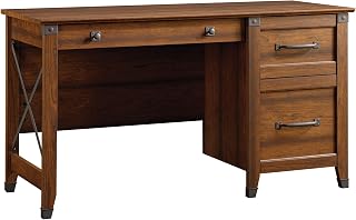Sauder Carson Forge Rustic Computer Desk with Drawers - Washington Cherry Home Office Workstation, 59"