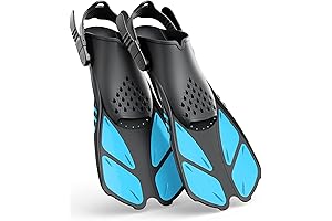 PRSCA Swim Fins - Premium Adjustable Buckles Open Heel Travel Size for...