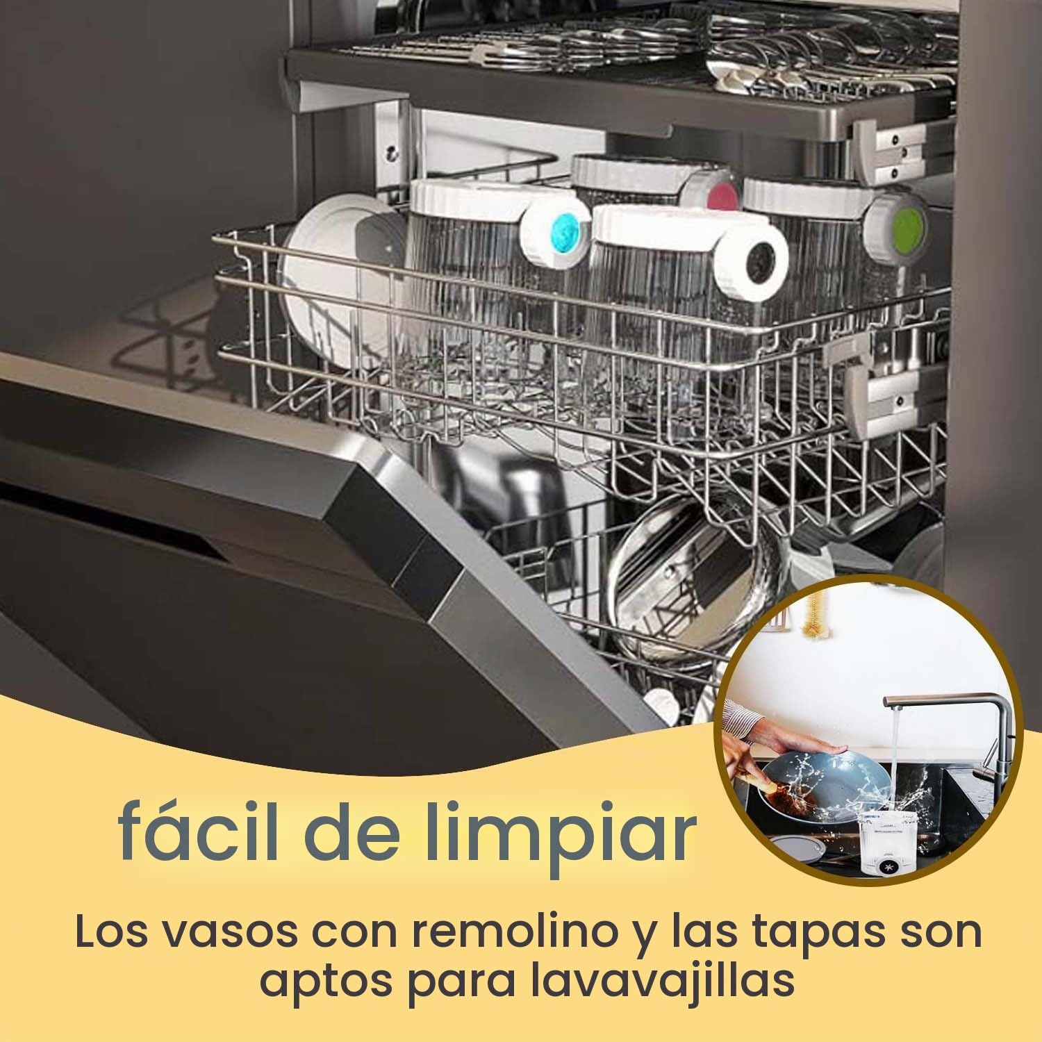 4 tarrinas de helado de 480 ml, Sin BPA, aptas para lavavajillas