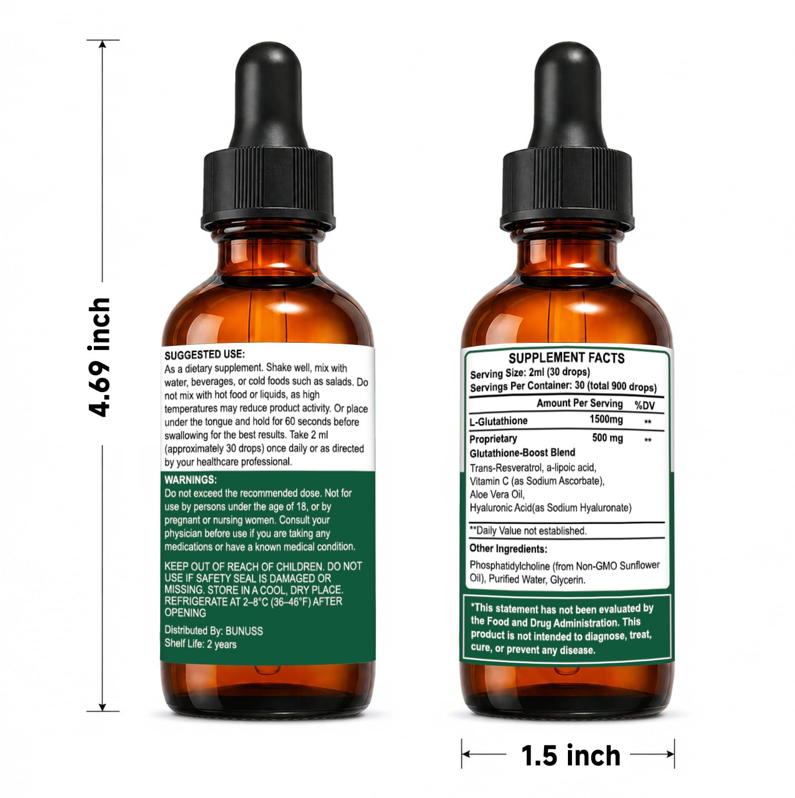 2000MG Liposomal Glutathione Liquid Drops, 2 Fl Oz (30 Day Supply) — Amazon image 9