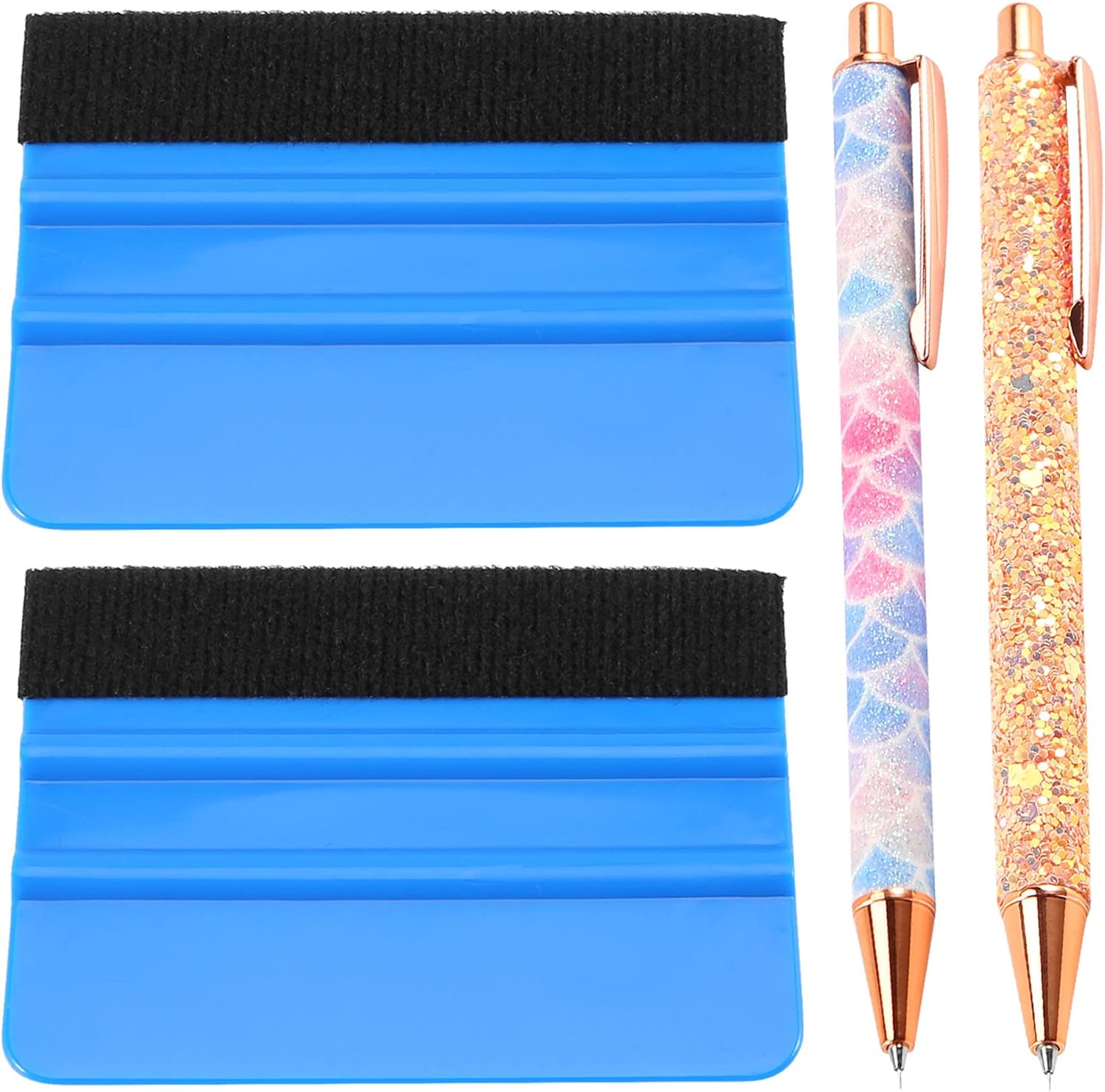 Juwacoo Car Vinyl Scraper Decal Applicator Tool with 4 Inch Felt Squeegee and Air Release Pen