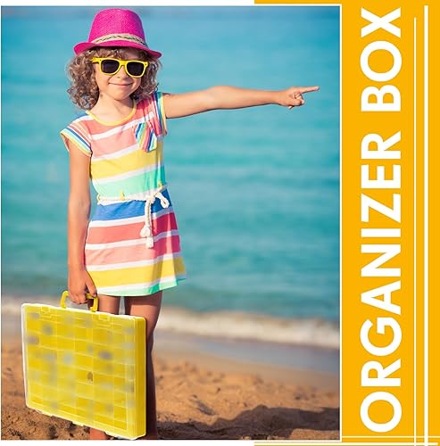 Miniatura 6 de Juexica Paquete de 2 cajas de almacenamiento de juguetes de plástico de 48 rejillas con divisores extraíbles, caja de coleccionista de juguetes