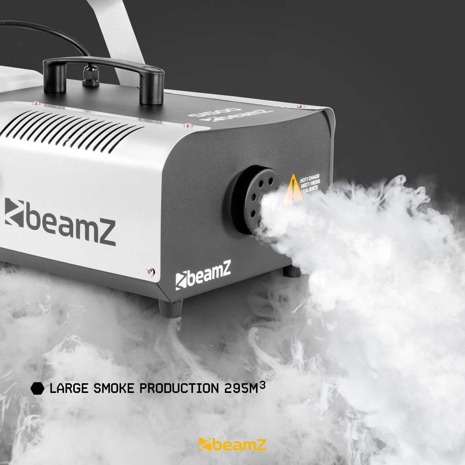 BeamZ S1500 MKII Nebelmaschine 1500 Watt Fogger, Party Rauchmaschine, Fog Machine mit Intervall Timer, 2,5 Liter Tank, Disco Smoke Machine für DJs, Nebelmaschine Halloween, Hochzeiten, Partys