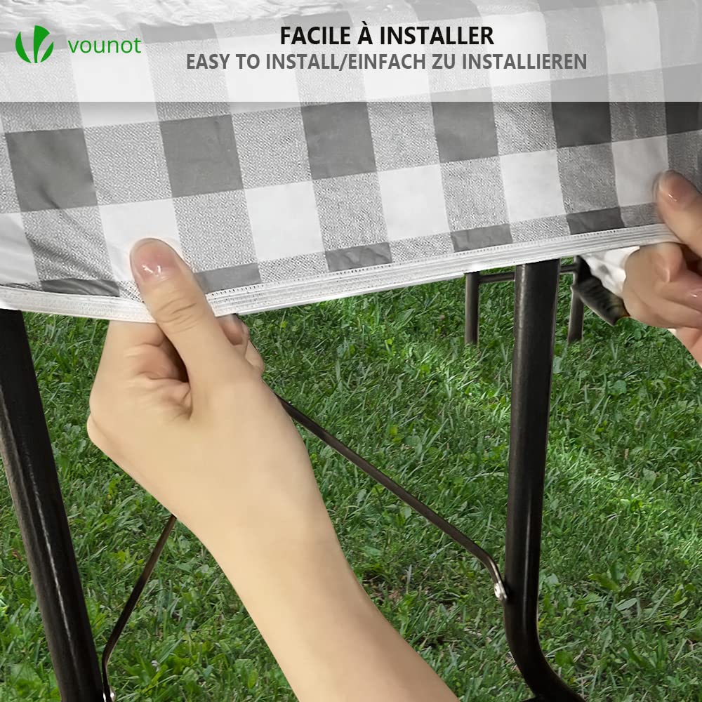 Picknick-Tischabdeckung 3-teilig – Wasserdicht, Mit Elastischen Kanten, Für Camping, Grillen & Outdoor, 183 Cm