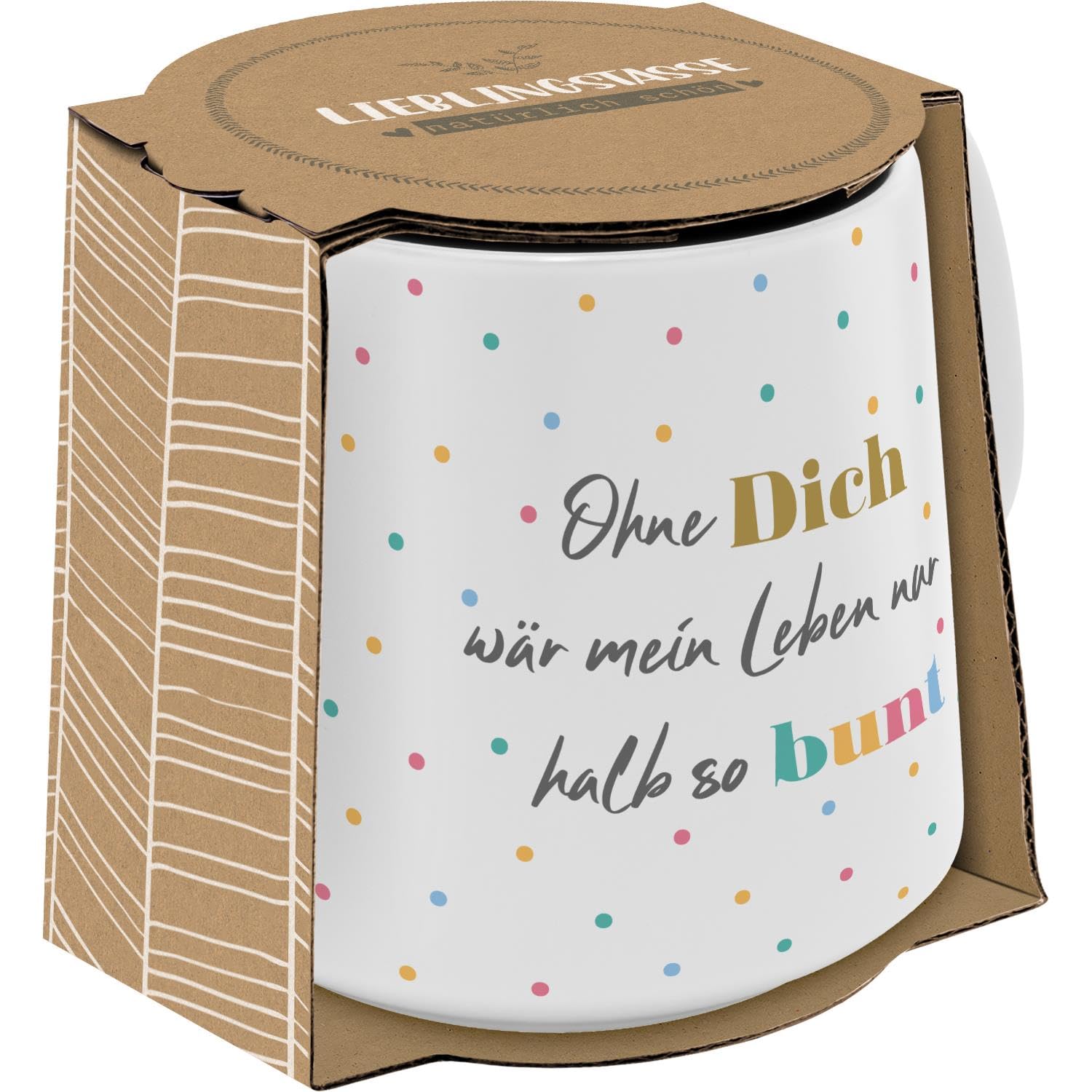 GRUSS & CO Tazza con scanalature Dream Woman | Gres, 40 cl