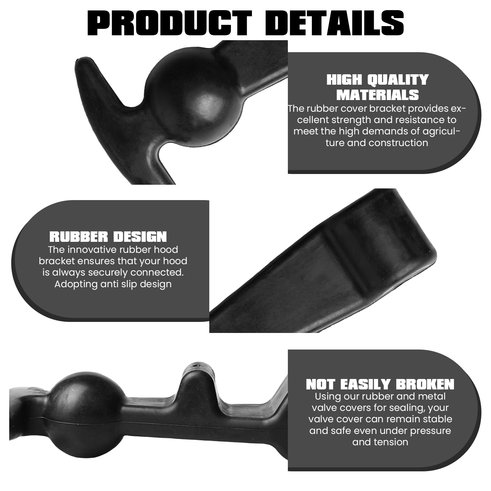 Supporti Elastici Per Cofano In Gomma - Chiusura A Scatto Per Veicoli - Set Di 4 Pezzi - Foto 7