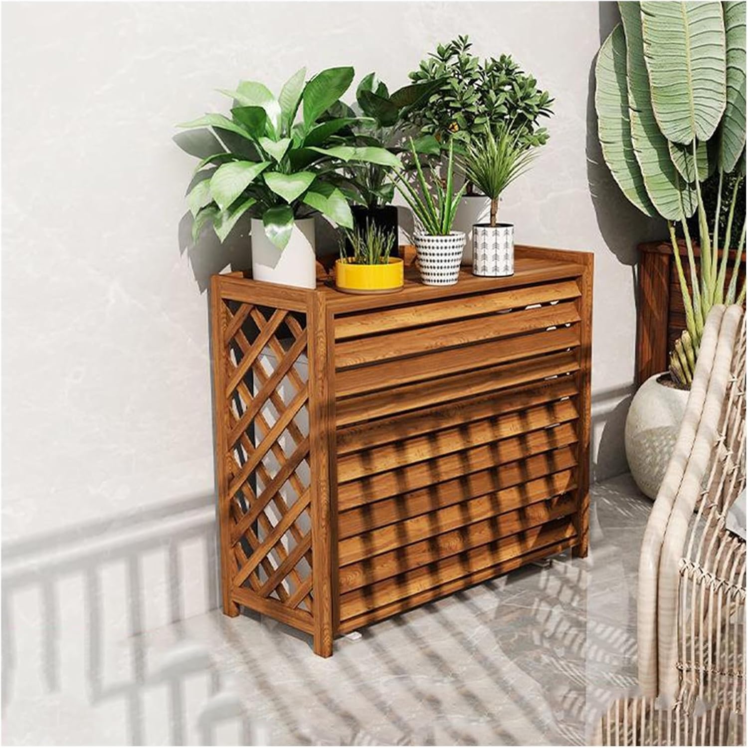 Balcony Plant Display Stand,Balcony Garden Blinds Fence Cover,Outdoor Privacy Panel for Ac Units,for Garden,Yard and Balcony,100X43x94cm